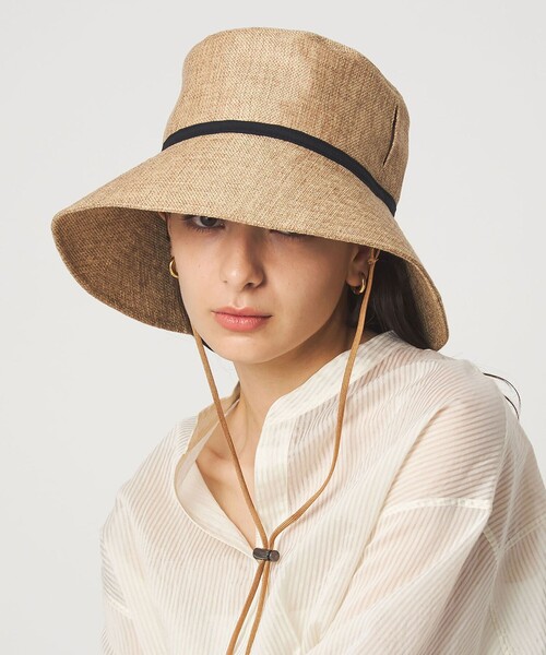 green label relaxing（グリーンレーベルリラクシング）の「【別注】＜コカゲル＞ シートワイド ハット UVカット（ハット・レディース・ナチュラル/モカ/ブラック・L/M）」の3枚目の写真