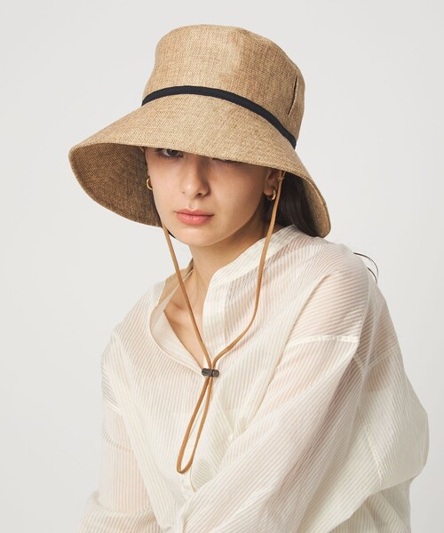 green label relaxing（グリーンレーベルリラクシング）の「【別注】＜コカゲル＞ シートワイド ハット UVカット（ハット・レディース・ナチュラル/モカ/ブラック・L/M）」の4枚目の写真