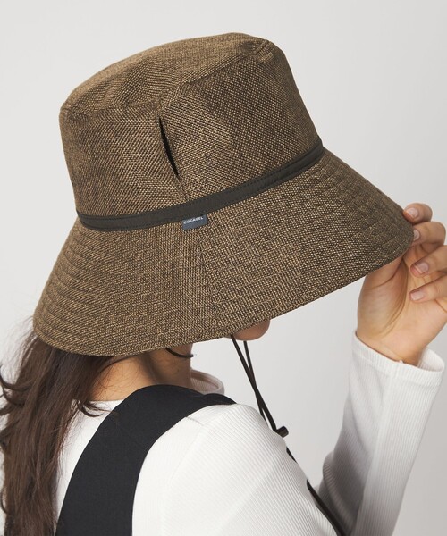 green label relaxing（グリーンレーベルリラクシング）の「【別注】＜コカゲル＞ シートワイド ハット UVカット（ハット・レディース・ナチュラル/モカ/ブラック・L/M）」の7枚目の写真