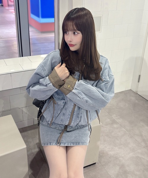 one way(ワンウェイ)の「パイピングブルゾン(テーラードジャケット・レディース・ブルー/ベージュ・FREE)」の17枚目の写真