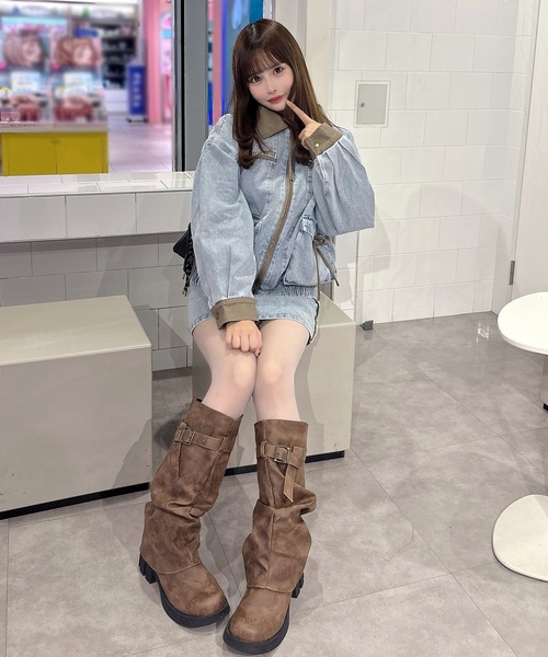 one way(ワンウェイ)の「パイピングブルゾン(テーラードジャケット・レディース・ブルー/ベージュ・FREE)」の19枚目の写真