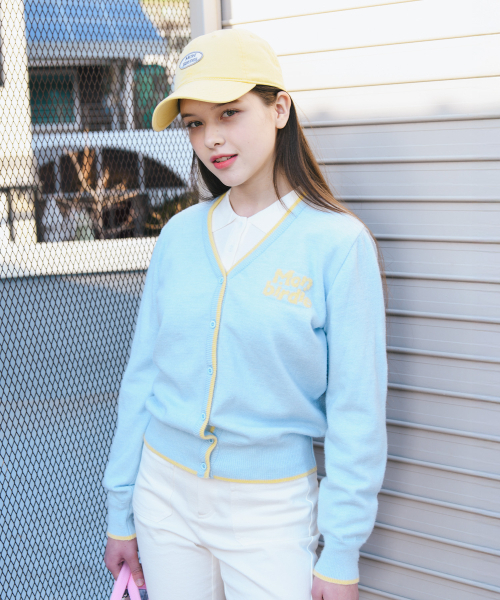 MONBIRDIE GOLF(モンバーディーゴルフ)の「インタシャロアカーディガン スカイブルー(カーディガン/ボレロ・レディース・スカイブルー・FREE)」の1枚目の写真