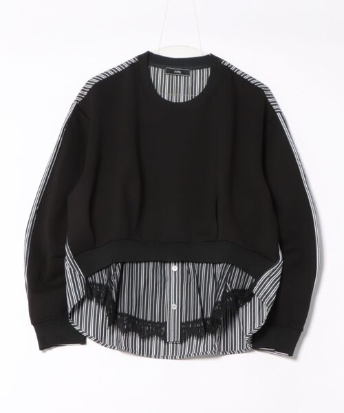 Pt18kg(プラチナイチハチキログラム)の「アシメヘム レイヤードデザイントップス(その他トップス・レディース・ネイビー/ブラック/グレー・FREE)」の2枚目の写真