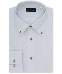 TAKA-Q（タカキュー）の「【綿混 ノンアイロン】タカキュー ボタンダウン ビジネス ドレス 長袖 ワイシャツ（ビジネスシャツ）」