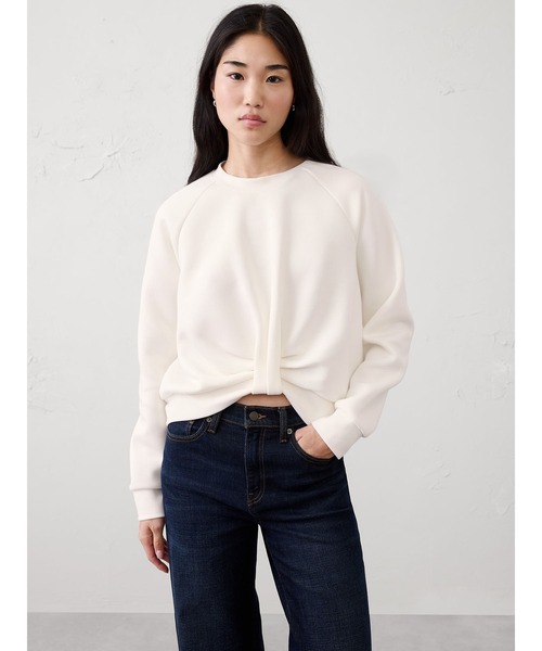 BANANA REPUBLIC FACTORY STORE（バナナリパブリック ファクトリーストア）の「BANANA REPUBLIC FACTORY STORE　　ウィークエンダー ツイストスウェットシャツ（スウェット・レディース・ワイン/ホワイト/ブラック・XS/S/L/M）」の2枚目の写真