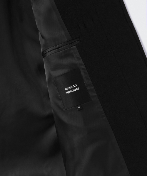 MUSINSA STANDARD WOMAN（ムシンサスタンダードウーマン）の「ウィメンズウールブレンドショートダッフルコート[ブラック]（チェスターコート・レディース・その他・SMALL/X-SMALL/LARGE）」の2枚目の写真