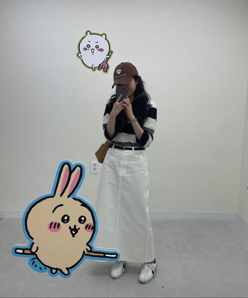MUSINSA STANDARD WOMAN（ムシンサスタンダードウーマン）の「ウィメンズ CP マキシスカート [ホワイト]（スカート・レディース・その他・LARGE/MEDIUM/SMALL/X-SMALL/X-LARGE）」の9枚目の写真