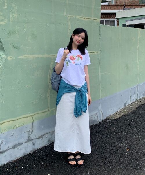 MUSINSA STANDARD WOMAN（ムシンサスタンダードウーマン）の「ウィメンズ CP マキシスカート [ホワイト]（スカート・レディース・その他・LARGE/MEDIUM/SMALL/X-SMALL/X-LARGE）」の3枚目の写真