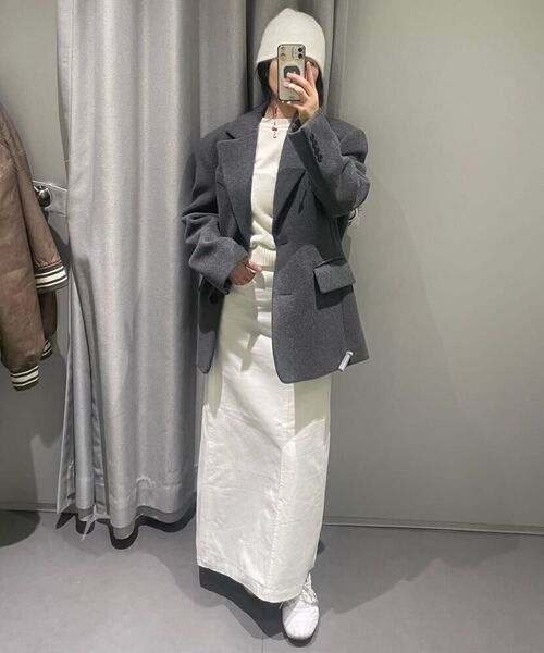 MUSINSA STANDARD WOMAN（ムシンサスタンダードウーマン）の「ウィメンズ CP マキシスカート [ホワイト]（スカート・レディース・その他・LARGE/MEDIUM/SMALL/X-SMALL/X-LARGE）」の8枚目の写真