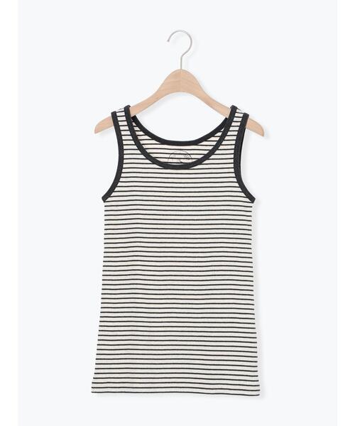 Samansa Mos2(サマンサ モスモス)の「テレコノースリ(Tシャツ/カットソー・レディース・キナリ/ベージュ/チャコールグレー/ブラック・F)」の1枚目の写真