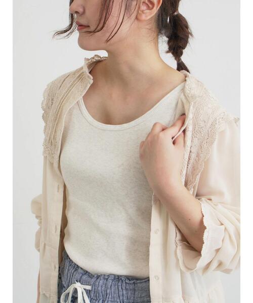 Samansa Mos2(サマンサ モスモス)の「テレコノースリ(Tシャツ/カットソー・レディース・キナリ/ベージュ/チャコールグレー/ブラック・F)」の9枚目の写真