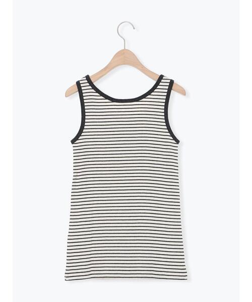 Samansa Mos2(サマンサ モスモス)の「テレコノースリ(Tシャツ/カットソー・レディース・キナリ/ベージュ/チャコールグレー/ブラック・F)」の7枚目の写真