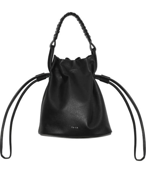 YArKA/ヤーカ】real leather flat braided handle drawstring shoulder