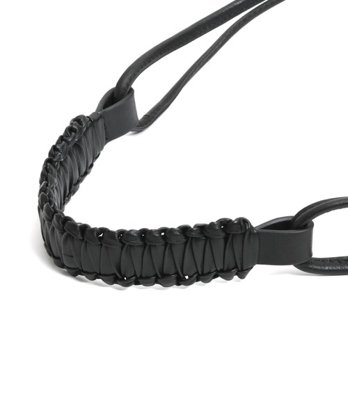 YArKA（ヤーカ）の「【YArKA/ヤーカ】real leather flat braided handle drawstring shoulder bag [bdbd6] / フラット編ハンドル巾着バッグ（ショルダーバッグ・メンズ・ブラック・FREE）」の9枚目の写真