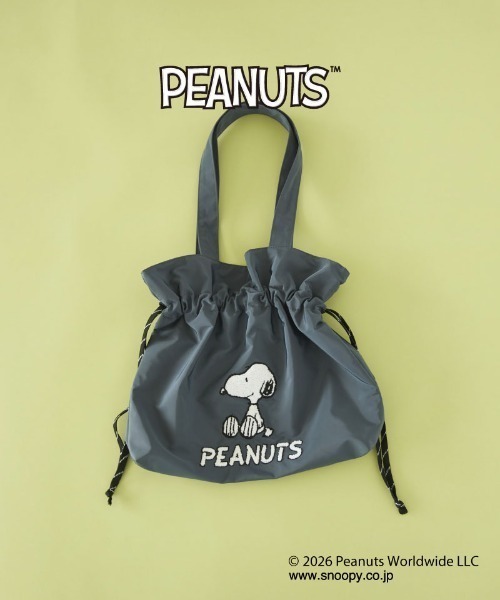 SNOOPY（スヌーピー）の「ＳＮＯＯＰＹコラボＢＡＧ（トートバッグ・レディース・ベージュ/キャメル/チャコールグレー・フリー）」の2枚目の写真