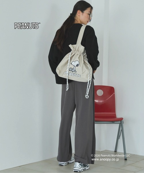 SNOOPY（スヌーピー）の「ＳＮＯＯＰＹコラボＢＡＧ（トートバッグ・レディース・ベージュ/キャメル/チャコールグレー・フリー）」の10枚目の写真
