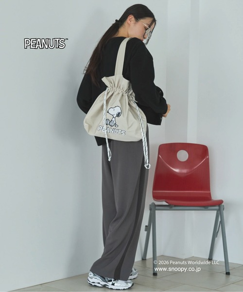SNOOPY（スヌーピー）の「ＳＮＯＯＰＹコラボＢＡＧ（トートバッグ・レディース・ベージュ/キャメル/チャコールグレー・フリー）」の11枚目の写真