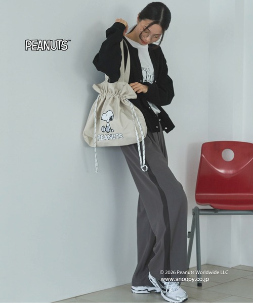 SNOOPY（スヌーピー）の「ＳＮＯＯＰＹコラボＢＡＧ（トートバッグ・レディース・ベージュ/キャメル/チャコールグレー・フリー）」の13枚目の写真