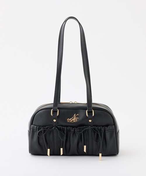 one after another NICE CLAUP（ワンアフターアナザーナイスクラップ）の「ドロスト付きスクエアバッグ（ボストンバッグ・レディース・ピンク/ブラウン/ブラック/アイボリー・FREE）」の2枚目の写真