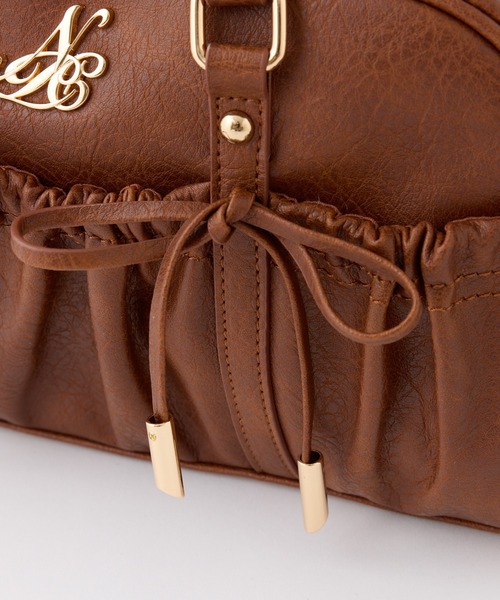 one after another NICE CLAUP（ワンアフターアナザーナイスクラップ）の「ドロスト付きスクエアバッグ（ボストンバッグ・レディース・ピンク/ブラウン/ブラック/アイボリー・FREE）」の11枚目の写真