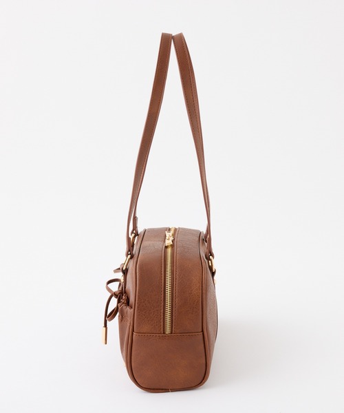 one after another NICE CLAUP（ワンアフターアナザーナイスクラップ）の「ドロスト付きスクエアバッグ（ボストンバッグ・レディース・ピンク/ブラウン/ブラック/アイボリー・FREE）」の13枚目の写真