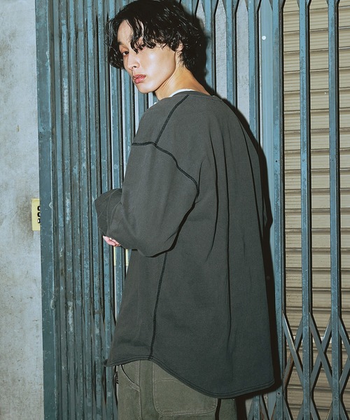 Bleme（ブレム）の「ヴィンテージデザイン ヘンリーネック ロンT（Tシャツ/カットソー・メンズ・グリーン/ベージュ/ブラック・M/S/XL/L）」の11枚目の写真