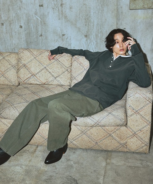 Bleme（ブレム）の「ヴィンテージデザイン ヘンリーネック ロンT（Tシャツ/カットソー・メンズ・グリーン/ベージュ/ブラック・M/S/XL/L）」の12枚目の写真