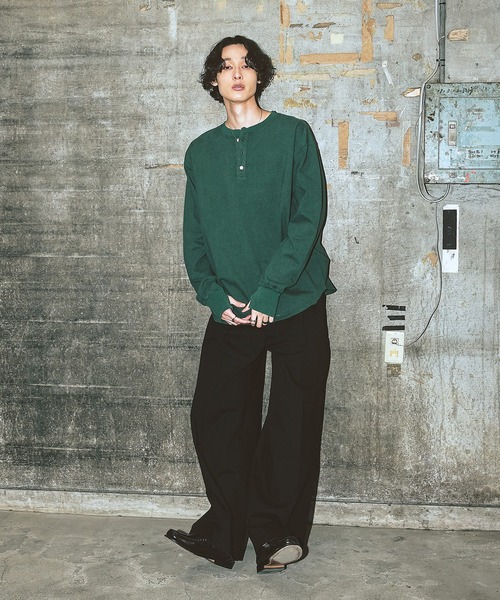ヴィンテージデザイン ヘンリーネック ロンT（Tシャツ/カットソー 
