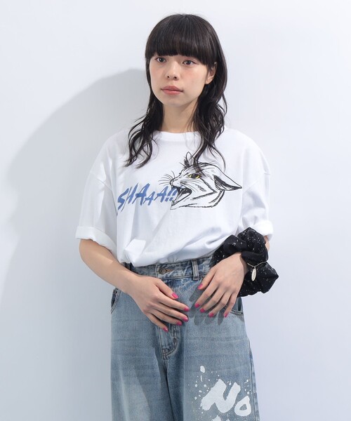 mmts(マミタス)の「SHAAA Tシャツ 旅行 レイヤード 洗濯可能 主役トップス ライブ(Tシャツ/カットソー・レディース・ブラック/ホワイト・S/M/L/XL)」の4枚目の写真