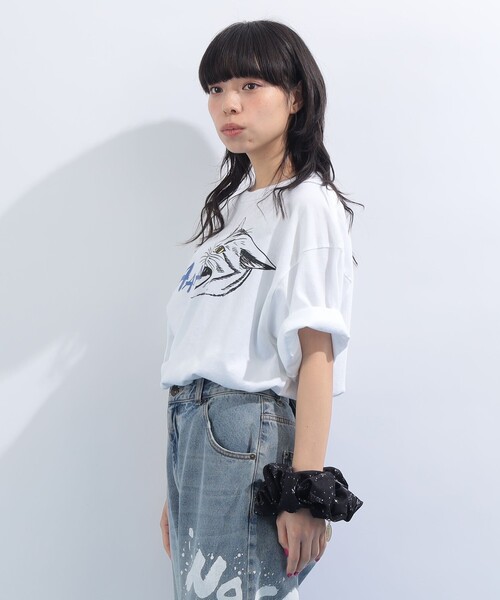 mmts(マミタス)の「SHAAA Tシャツ 旅行 レイヤード 洗濯可能 主役トップス ライブ(Tシャツ/カットソー・レディース・ブラック/ホワイト・S/M/L/XL)」の5枚目の写真