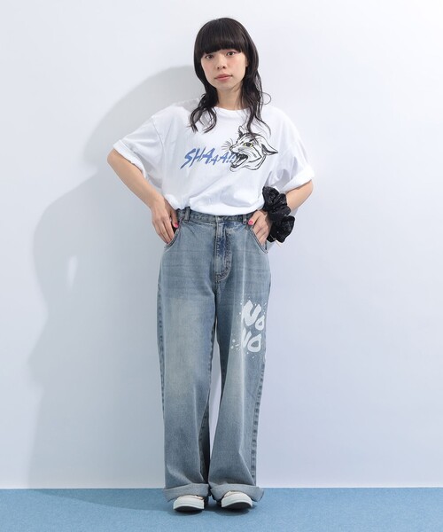 mmts(マミタス)の「SHAAA Tシャツ 旅行 レイヤード 洗濯可能 主役トップス ライブ(Tシャツ/カットソー・レディース・ブラック/ホワイト・S/M/L/XL)」の6枚目の写真
