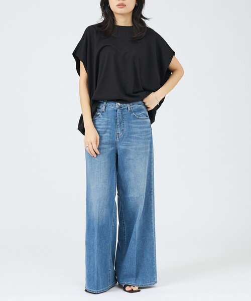 Healthy denim（ヘルシーデニム）の「【Healthy DENIM】Wild Ginger ワイドデニム（デニムパンツ・レディース・ネイビー/ライトブルー・32/36/38/34）」の8枚目の写真