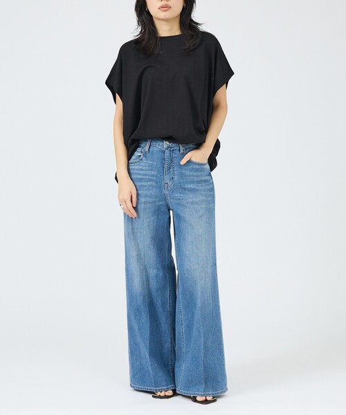 Healthy denim（ヘルシーデニム）の「【Healthy DENIM】Wild Ginger ワイドデニム（デニムパンツ・レディース・ネイビー/ライトブルー・32/36/38/34）」の10枚目の写真