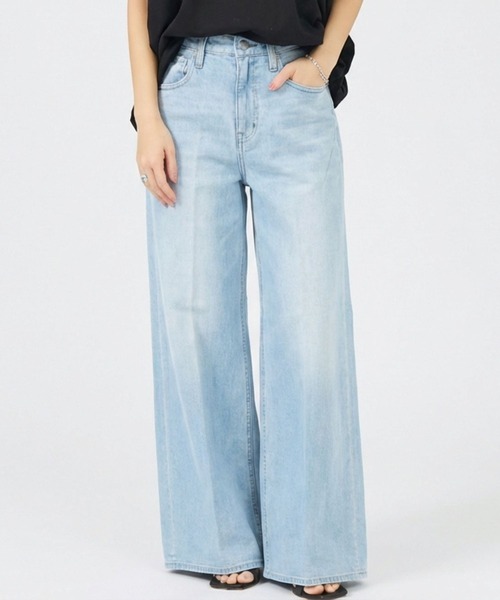 Healthy denim（ヘルシーデニム）の「【Healthy DENIM】Wild Ginger ワイドデニム（デニムパンツ・レディース・ネイビー/ライトブルー・32/36/38/34）」の2枚目の写真