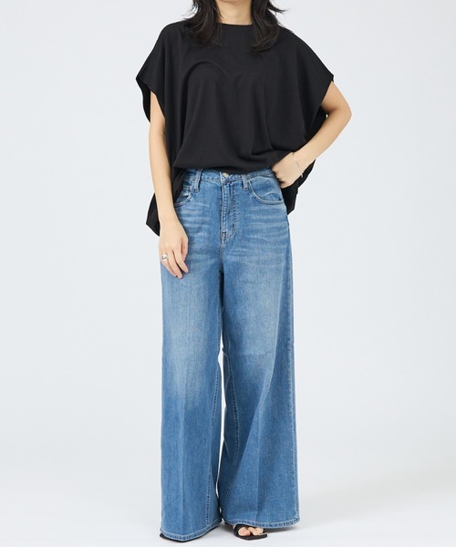 Healthy denim（ヘルシーデニム）の「【Healthy DENIM】Wild Ginger ワイドデニム（デニムパンツ・レディース・ネイビー/ライトブルー・32/36/38/34）」の3枚目の写真