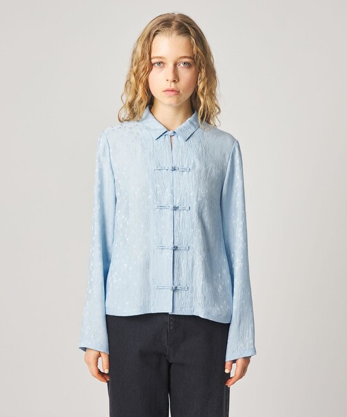 Steven Alan(スティーブンアラン)の「<Steven Alan>フラワー ジャガード チャイナモチーフボタン シャツ(シャツ/ブラウス・レディース・ライトブルー/ブラック・M/S)」の8枚目の写真