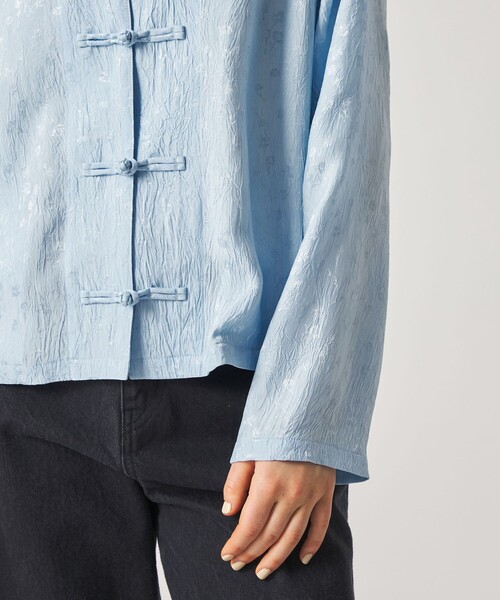 Steven Alan(スティーブンアラン)の「<Steven Alan>フラワー ジャガード チャイナモチーフボタン シャツ(シャツ/ブラウス・レディース・ライトブルー/ブラック・M/S)」の12枚目の写真