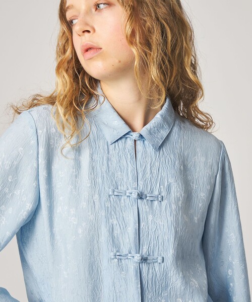 Steven Alan(スティーブンアラン)の「<Steven Alan>フラワー ジャガード チャイナモチーフボタン シャツ(シャツ/ブラウス・レディース・ライトブルー/ブラック・M/S)」の13枚目の写真