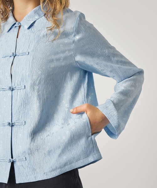 Steven Alan(スティーブンアラン)の「<Steven Alan>フラワー ジャガード チャイナモチーフボタン シャツ(シャツ/ブラウス・レディース・ライトブルー/ブラック・M/S)」の15枚目の写真