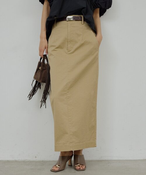 GALLARDAGALANTE（ガリャルダガランテ）の「【CHIKAコラボ】チノストレッチスカート（スカート・レディース・ブラック/ベージュ・0/1）」の2枚目の写真