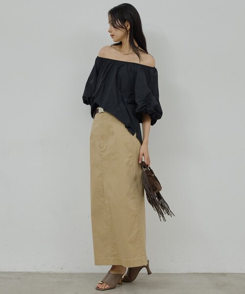 GALLARDAGALANTE（ガリャルダガランテ）の「【CHIKAコラボ】チノストレッチスカート（スカート・レディース・ブラック/ベージュ・0/1）」の21枚目の写真