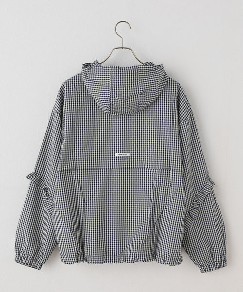 U by SPICK&SPAN（ユーバイスピックアンドスパン）の「CRANK/クランク CHECK FRILL WINDBREAKER（その他アウター・レディース・ネイビー・FREE）」の11枚目の写真