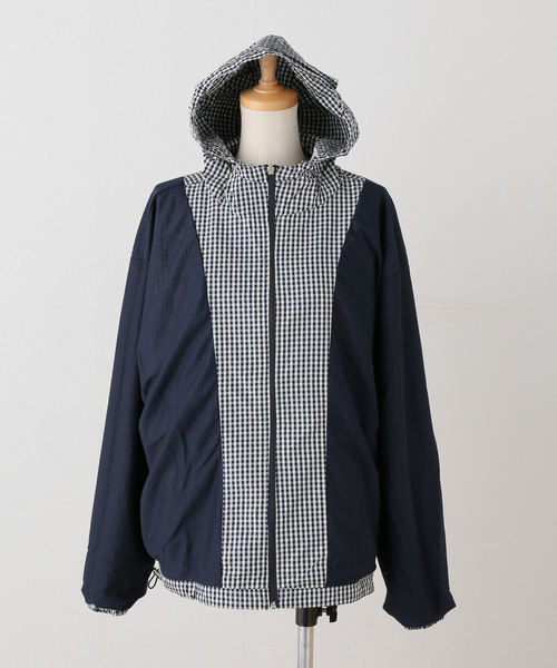U by SPICK&SPAN（ユーバイスピックアンドスパン）の「CRANK/クランク CHECK FRILL WINDBREAKER（その他アウター・レディース・ネイビー・FREE）」の18枚目の写真