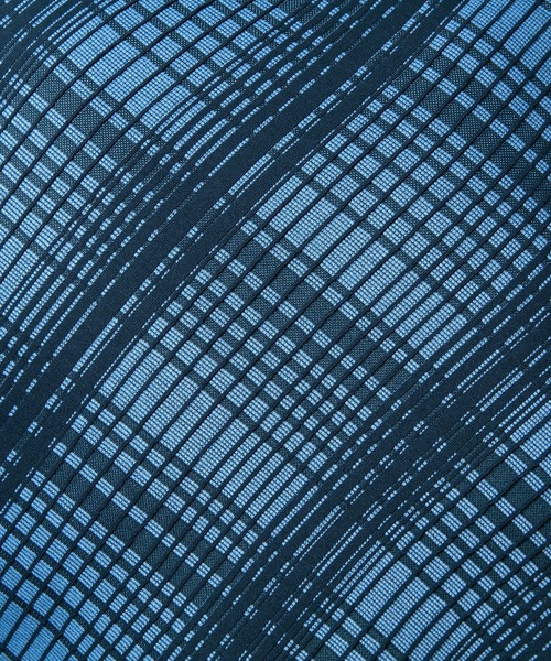 HIDEAWAYS NICOLE（ハイダウェイニコル）の「バイアスブリスターチェックジャカード クルーネック半袖プルオーバー（Tシャツ/カットソー・メンズ・ブルー/ホワイト×ブラック/ホワイト×ブルー/ホワイト×ライトグレー/ブラック×グレー・MEDIUM/LARGE/X-LARGE）」の11枚目の写真