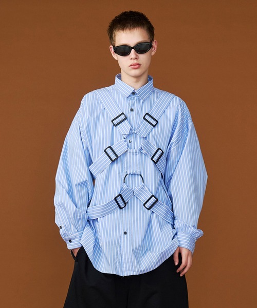 SeeSew(シーソー)の「【UNISEX】PARASHUTE SHIRTS/パラシュートシャツ(シャツ/ブラウス・メンズ・パープル/サックスブルー・M/L)」の2枚目の写真