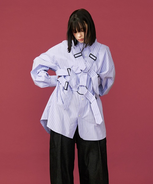 SeeSew(シーソー)の「【UNISEX】PARASHUTE SHIRTS/パラシュートシャツ(シャツ/ブラウス・メンズ・パープル/サックスブルー・M/L)」の4枚目の写真