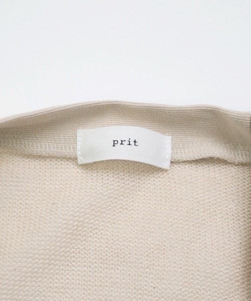 prit（プリット）の「[prit] ギマメッシュ×リネンコットンピンオックス 切替トッパーショートカーディガン（カーディガン/ボレロ・レディース・ライトベージュ・FREE）」の14枚目の写真