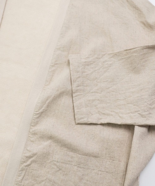 prit（プリット）の「[prit] ギマメッシュ×リネンコットンピンオックス 切替トッパーショートカーディガン（カーディガン/ボレロ・レディース・ライトベージュ・FREE）」の17枚目の写真