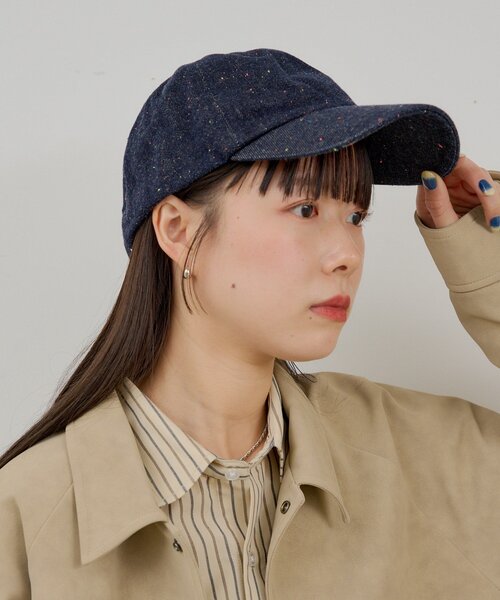 WHIMSIC（ウィムジック）の「【UNISEX】ネップデニムキャップ（キャップ・メンズ・ブラック/ネイビー・FREE）」の14枚目の写真