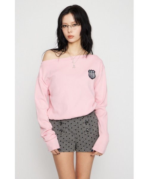 LAGUA GEM(ラグアジェム)の「WAPPEN LOOSEY トップス(Tシャツ/カットソー・レディース・ライトピンク/ライトイエロー/グレー・FREE)」の6枚目の写真